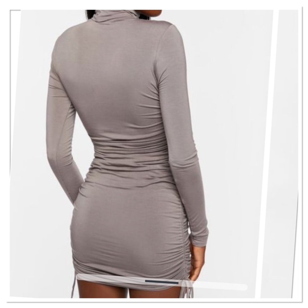 RARE Forever 21 Turtleneck Ruched Mini Dress - Picture 5 of 6